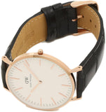 Daniel Wellington Classic Reading White Dial Black Leather Strap Watch For Men - DW00100014