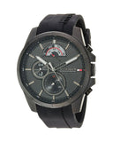 Tommy Hilfiger Decker Quartz Black Dial Black Rubber Strap Watch for Men - 1791352