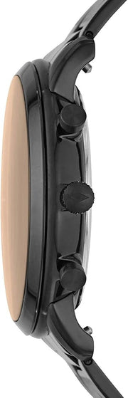Fossil Neutra Chronograph Black Dial Black Steel Strap Watch for Men - FS5525