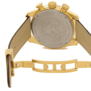 Versace V-Ray Chronograph Black Dial Brown Leather Strap Watch For Men - VEDB00318