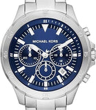 Michael Kors Grayson Chronograph Blue Dial Silver Steel Strap Watch For Men - MK9107