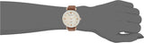 Emporio Armani Gianni T Bar Quartz Mother of Pearl White Dial Brown Leather Strap Watch For Women - AR11040
