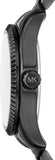 Michael Kors Lexington Lux Black Dial Black Steel Strap Watch For Women - MK7442