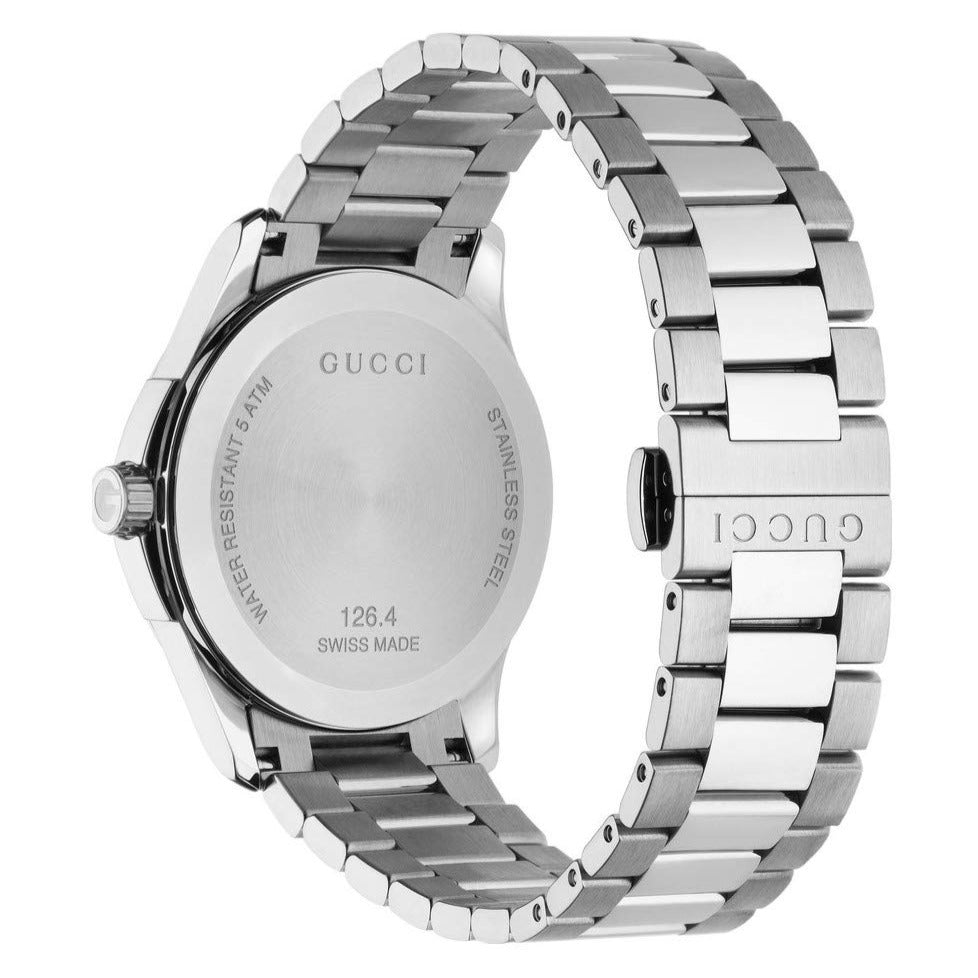 Gucci G Timeless Grey Dial Silver Steel Strap Watch For Men
