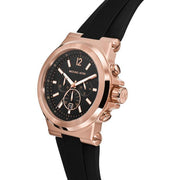 Michael Kors Dylan Black Dial Black Rubber Strap Watch for Men - MK8184