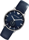 Emporio Armani Analog Quartz Blue Dial Blue Leather Strap Watch For Men - AR1647