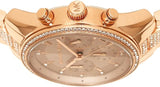 Michael Kors Ritz Chronograph Rose Gold Dial Rose Gold Steel Strap Watch For Women - MK6485