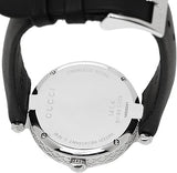 Gucci Diamantissima Diamonds Black Dial Black Leather Strap Watch For Women - YA141403