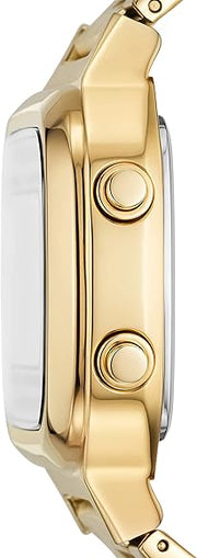 Fossil Retro Digital Gold Dial Gold Steel Strap Watch for Men - FS5843