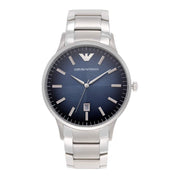 Emporio Armani Renato Quartz Blue Dial Silver Steel Strap Watch For Men - AR11182