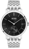 Hugo Boss Corporal Black Dial Silver Mesh Bracelet Watch for Men - 1513641