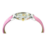 Versace V-Motif Silver Dial Pink Leather Strap Watch for Women - VERE00118