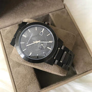Burberry The City Black Dial Black Steel Strap Watch for Men - BU9902