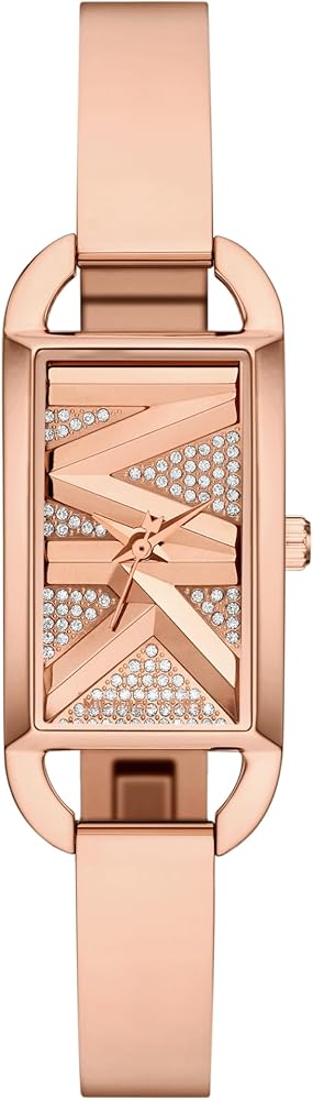 Michael Kors Empire Pavé Analog Rose Gold Dial Rose Gold Steel Strap Watch for Women - MK4858