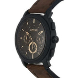 Fossil Machine Flight Chronograph Brown Dial Brown Leather Strap Watch for Men - FS4656