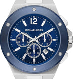 Michael Kors Lennox Chronograph Blue Dial Silver Steel Strap Watch For Men - MK8938