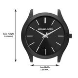 Michael Kors Slim Runway Black Dial Black Leather Strap Watch For Men - MK8908