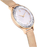 Swarovski Octea Nova Silver Dial Rose Gold Mesh Strap Watch for Women - 5650011