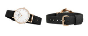 Daniel Wellington Classic Petite Cornwall White Dial Green NATO Strap Watch For Women - DW00100253