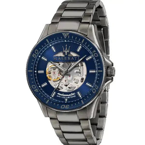 Maserati SFIDA Automatic Blue Dial Silver Steel Strap Watch For Men - R8823140001