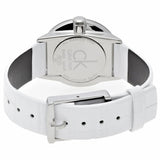 Calvin Klein Accent Silver Dial White Leather Strap Watch for Women - K2Y231K6