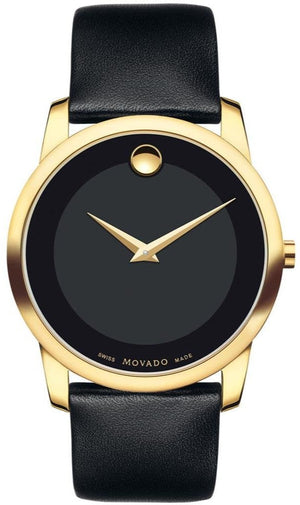 Movado men's 2100005 museum gold classic leather clearance watch