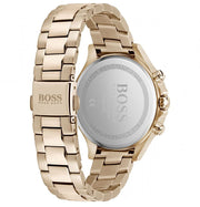 Hugo Boss Hera Chronograph Blue Dial Gold Steel Strap Watch for Women - 1502566