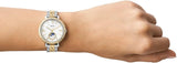 Fossil Jacqueline Analog Moonphase Mother of Pearl White Dial Two Tone Steel Strap Watch for Women - ES5166