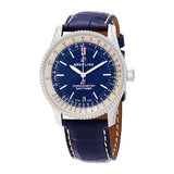 Breitling Navitimer Automatic 38mm Blue Dial Blue Leather Strap Mens Watch - A17325211C1P1