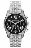 Michael Kors Runway Chronograph Black Dial Silver Steel Strap Watch For Women - MK5708