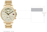 Tommy Hilfiger Daniel White Dial Gold Steel Strap Watch for Men - 1710415