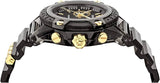 Versace Icon Active Chronograph Black Dial Black Steel Strap Watch for Men - VEZ700421