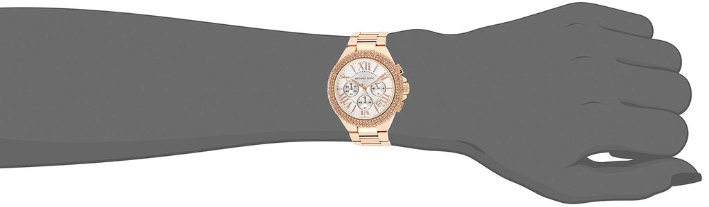 Michael Kors Camille Chronograph White Dial Rose Gold Steel Strap Watch for Women - MK5636