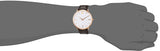 Movado Ultra Slim White Dial Brown Leather Strap Watch For Men - 0607089