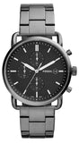 Fossil The Commuter Black Dial Grey Steel Strap Watch for Men - FS5400