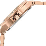 Michael Kors Lennox Three-Hand Black Dial Rose Gold Steel Strap Watch For Women - MK7233