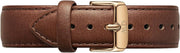 Daniel Wellington Iconic Chronograph Blue Dial Brown Leather Strap Watch For Men - DW00100639