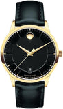 Movado 1881 Automatic Black Dial Black Leather Strap Watch For Men - 606875