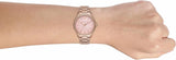 Michael Kors Layton Three Hand Pink Dial Rose Gold Steel Strap Watch For Women - MK6848