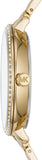 Michael Kors Charley Three-Hand Quartz Gold Dial Gold Steel Strap Watch for Women - MK4399