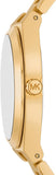 Michael Kors Lennox Three Hand Silver Dial Gold Steel Strap Watch For Women - MK7391