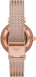 Emporio Armani Meccanico Automatic White Dial Rose Gold Mesh Strap Watch For Women - AR60063
