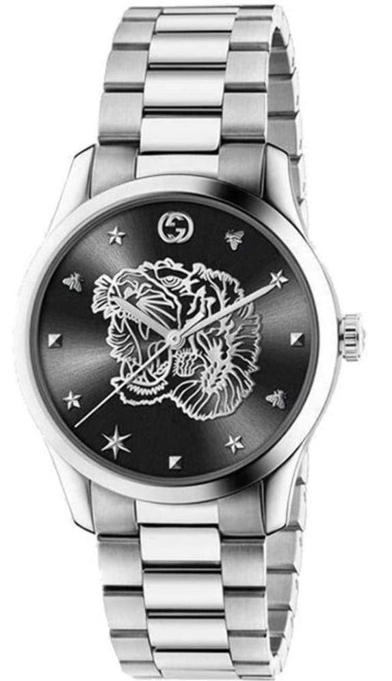 Gucci G Timeless Diamonds Black Dial Silver Steel Strap  display picture 3