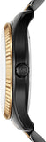 Michael Kors Lexington Quartz Black Dial Two Tone Steel Strap Watch For Men - MK8948