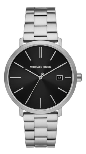 Michael Kors Blake Quartz Black Dial Silver Steel Strap Watch for Men - MK9133