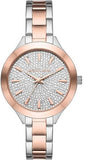 Michael Kors Slim Runway Crystals Silver Dial Two Tone Steel Strap Watch for Women - MK1045