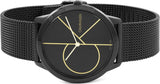 Calvin Klein Minimal Black Dial Black Mesh Bracelet Watch for Men - K3M214X1