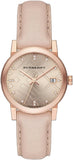 Burberry The City Diamonds Gold Dial Beige Leather Strap Watch for Women - BU9131