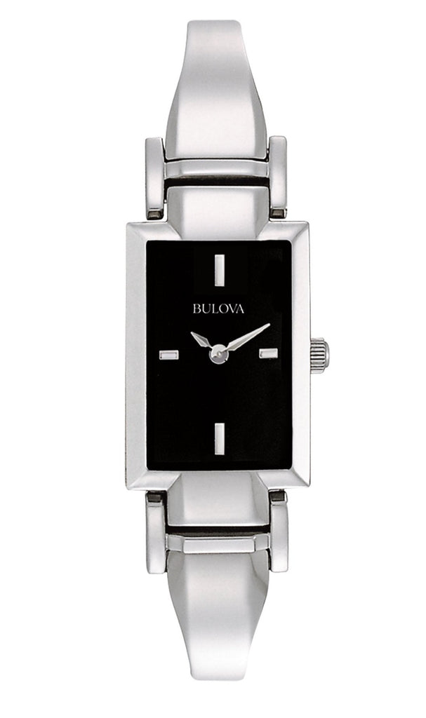 Bulova Classic Collection Black Dial Silver Steel Strap Watch for