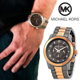 Michael Kors Runway Chronograph Grey Dial Two Tone Steel Strap Unisex Watch - MK8189